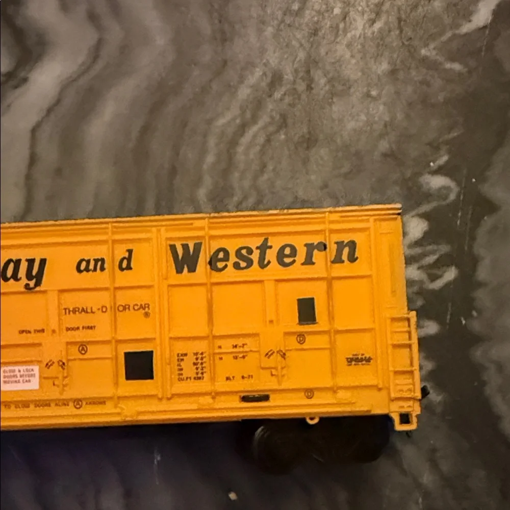Green Bay and Western Yellow Train Car Model